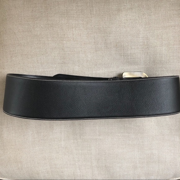 Christian Dior Belt Wide Hip Black Logo Large - Picture 3 of 6